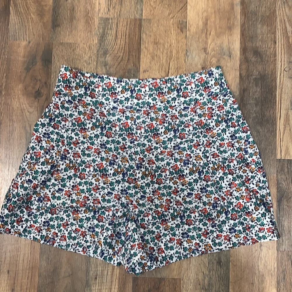 J. Crew Fiery Sunset Floral Printed Tie Waist Shorts Size‎ 8